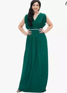 KOH KOH Womens Long Dolman Sleeve Wrap V-Neck Maternity Bridesmaid Maxi Dress S - Picture 1 of 4