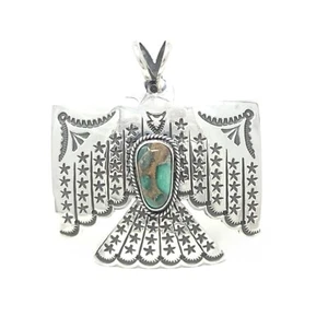 Colgante Sunshine Reeves Navajo Damele Variscita Plata Esterlina Thunderbird - Imagen 1 de 8
