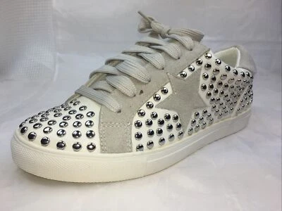 FOREVER-STAR 银色金属鞋白色人造皮革星星系带女式运动鞋 — 第 1/4 张图片