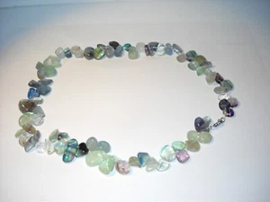 Sterling Silber Fluorit echt Kristall 20" Halskette spirituelles Reiki #277 - Bild 1 von 11