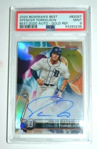 SPENCER TORKELSON 2020 Bowman's Best Gold Refractor Auto /50 PSA 9 - Picture 1 of 3