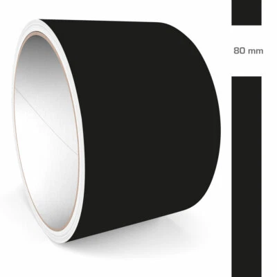 Zierstreifen 80mm 10 Meter Schwarz Matt RAL 9005 Auto Boot Motorrad Wohnmobil - Bild 1 von 4