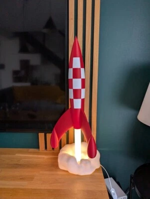 Fusée Tintin avec nuage - Photo 1/4