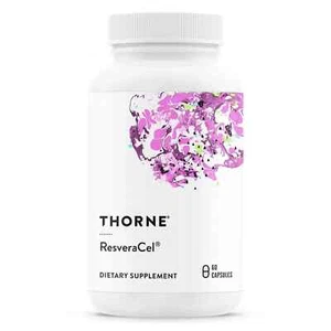 💯 THORNE ResveraCel ,Nicotinamide Riboside with Quercetin Phytosome 60 Capsules - Picture 1 of 4