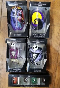 Disney The Nightmare Before Christmas 25th Anniversary Glasses 16 oz & shot New - Picture 1 of 6