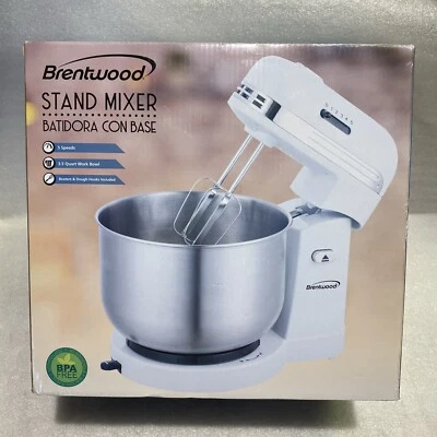 Brentwood SM-1162W: Mezclador de pie de 5 velocidades con 3 cuartos de galón, acero inoxidable Foto 1 de 4