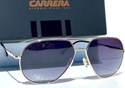 NEW CARRERA Shiny Gold Frame Grey Blue Lens Sunglass 274/S J5G9O - Image 1 of 4