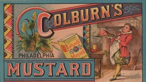 COLBURNS Philadelphia Mustard Advertising Victorian Trade Card 1880s A4J - Picture 1 of 2
