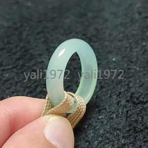 50Pcs Ice Green Burma Natural Grade A Jade jadeite Circle Ring USA 7-10 - Picture 1 of 8