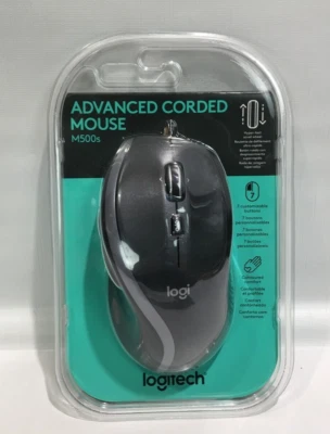 Logitech M500 Advanced Corded Mouse Hyper Scrolling 4 Way Scroll Ergonomic - Image 1 of 3
