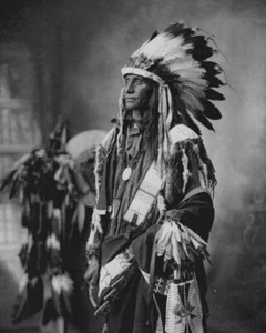 Unknown Chief Native American Indian 8 x 10 Photo vintage taken in 1800s - Picture 1 of 1