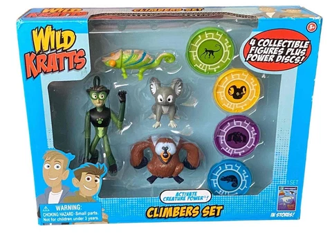 Wild Kratts CLIMBERS SET 4 Collectible Figures Plus Power Discs NEW in Box Cover