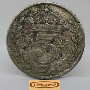 1925 Great Britain Silver 3 Pence - #C46259NQ - Picture 1 of 2