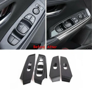 Carbon Fiber 4X Window Lift Switch Panel Cover Trim For Nissan Sentra 2020-2022 - Bild 1 von 6