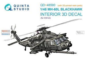 Calcomanía interior 1/48 Quinta 3D #48590R MH-60L Blackhawk para ICM - Imagen 1 de 2