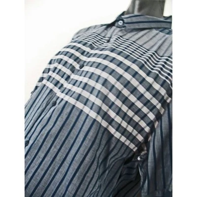 Camisa Alfani Talla XXL, Azul Negro Cuadros, Manga Corta Algodón Elástico, Nueva con Etiquetas. Foto 1 de 4