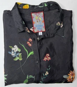 Johnny Was Boho Silk Button Down Blouse Shirt Size XXS - Picture 1 of 6