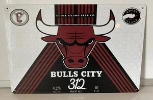 Goose Island Beer Chicago Bulls Metal Sign - Bulls City 312 - NBA Finals - Picture 1 of 5