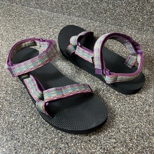 Teva Sandals Women's Sz 9 Original Hiking Sport Strappy Purple Multi Hook & Loop - Bild 1 von 11