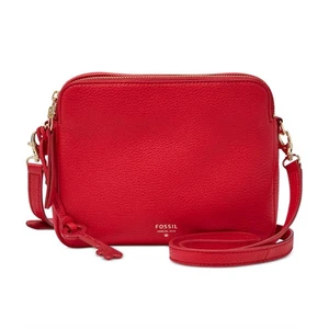 Borsa a tracolla Fossil Tomato Red Sydney in pelle con ciottoli ZB5951 - Foto 1 di 17