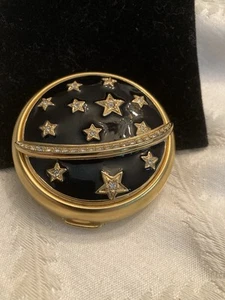Estee' Lauder Starry Night Emaille Kompakt Vintage Gravur "CGW" Spiegel - Bild 1 von 8