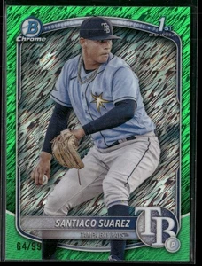 2025 Bowman #BCP-142 Santiago Suarez Chrome Prospects Green Shimmer Ref #64/99 - Picture 1 of 2