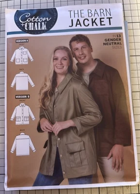Cotton & Chalk Unlined Unisex Barn Jacket Sewing Pattern Woven Sizes 6 - 30 New - Image 1 of 4