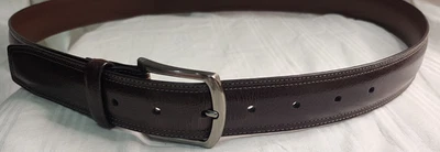 CINTURÓN PERRY ELLIS DE CUERO MARRÓN PARA HOMBRE TALLA 38 SUPER BUEN ESTADO TONO PLATA BKL Foto 1 de 4