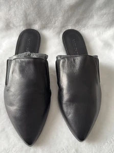 JENNI KAYNE Oiled Leather Black Mule Slip On Flat Shoe EU 36 / US 6⭐️ - Picture 1 of 7