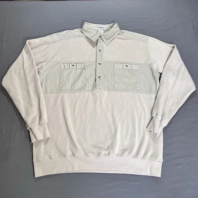 Norm Thompson Long Sleeve Beige Men’s  Pullover Sweater 1/2 Button Size XL - Image 1 of 4