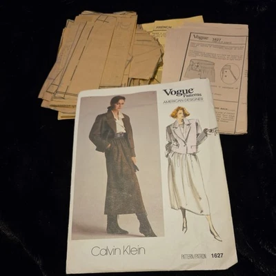 Vintage 1985 Vogue Patterns Calvin Klein Skirt Suit Sewing Pattern size 16 1627 - Image 1 of 4