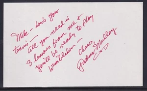 Gardnar Mulloy, American Champion Tennis Player, signed & inscribed 3x5 card - Picture 1 of 1