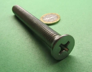 Flat Head Phillips Machine Screw 18-8 Stainless Steel, 1/2"-13 x 4.00" L 2 Pcs - Picture 1 of 12