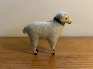 Expositor de Navidad de juguete de oveja Putz pierna palo de madera vintage az-96 - Imagen 1 de 6