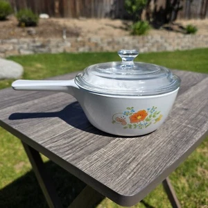 Vintage Corning Ware Wildflower (750ml) 1 1/2 Pint Saucepan P-82-B Glass Lid - Picture 1 of 13