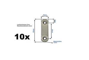 10x Edelstahl I-Verbinder 60x16mm Flachverbinder Lochplatte Platte Beschlag SET - Bild 1 von 1