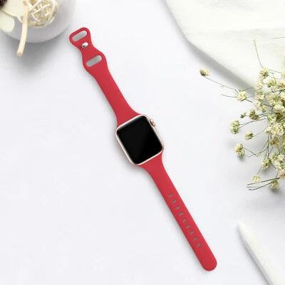 Sycamond Thin Cilicone Band Compatible with Apple Watch 38mm 40mm more Mens Red - Image 1 of 4