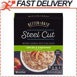 6-Pack Oats Steel Cut Insant Oatmeal with Flax Seeds, Apples & Cinnamon, 12.3oz - Picture 1 of 11