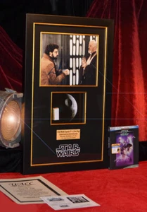 GEORGE LUCAS Signed Rare STAR WARS IV Screen-Used Prop DEATH STAR, COA Frame DVD - Picture 1 of 12