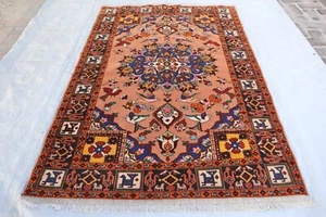 4'5x6'7 ft One of a Kind Afghan Vintage Heriz Rug- Handmade Serapi Rug- Area Rug - Picture 1 of 14