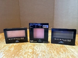 Lot Of 3 Maybelline New York Expert Wear Eyeshadow Rose Mocha Fit Me Blush Rose - Picture 1 of 8