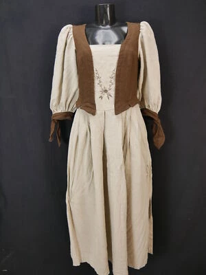 Country Line braun beige mit Stickerei tolles Landhaus Kleid Trachtenkleid Gr.38 - Bild 1 von 4