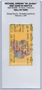 Boleto Michael Jordan 45 Pts 1997 Super Sonics Bulls 2/2 MEJOR JUEGO SEATTLE - Imagen 1 de 9