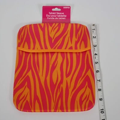 Funda para Tablet Simple 8 x 10 Multicolor Rojo Cebra/Naranja Nueva con Etiquetas Foto 1 de 2