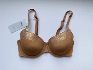 M&S Womens Brown Underwired Full Cup T-Shirt Padded Body Bra Lingerie BNWT 32D - Picture 1 of 7