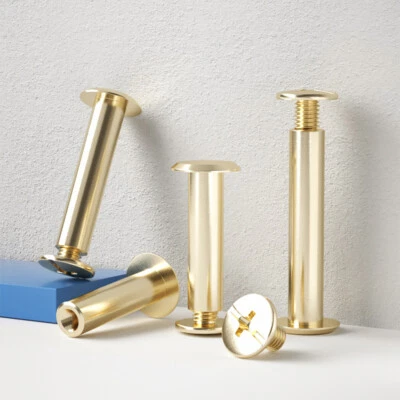 Parafusos de encadernação folheados a cobre Chicago parafusos de couro para artesanato M5 L 5-100mm - Imagem 1 de 4