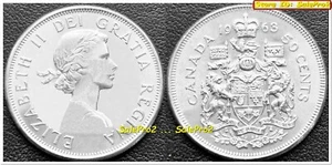 KANADA 1963 CANADIAN 1/2 DOLLAR JUBILEE QUEEN ELIZABETH 50 CENT SILBERMÜNZE AUNC - Bild 1 von 2