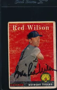 1958 Topps #213 Red Wilson Tigers Signed Auto *261 - Picture 1 of 1