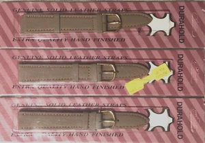 NEW OLD STOCK: 16mm BROWN GENUINE LEATHER WATCH BAND in original box - Picture 1 of 4