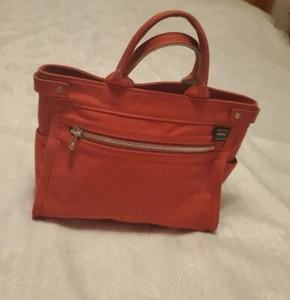 Porter Yoshida & Company Tokyo Japan Womens Hand Bag Purse Coral Pink Canvas - Picture 1 of 11